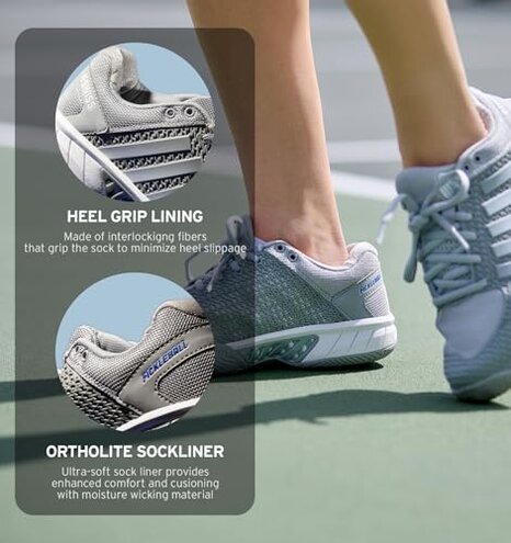 K-Swiss Women's Express Light Pickleball Shoe, Highrise/White, 9 M