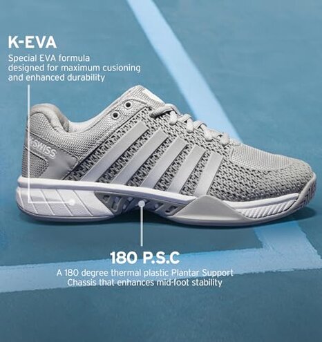 K-Swiss Women's Express Light Pickleball Shoe, Highrise/White, 9 M
