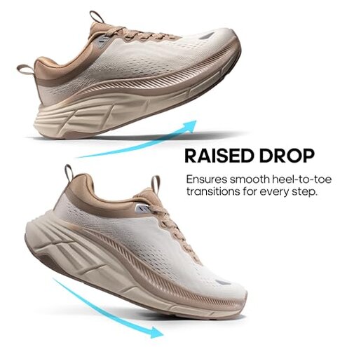 NORTIV 8 Women's Walking Shoes Cushion Comfortable ActiveBreeze Running Tennis Shoes Non-Slip Workout Gym Sports Athletic Breathable Fashion Sneakers,Size 8,Beige/Khaki,SNWS248W