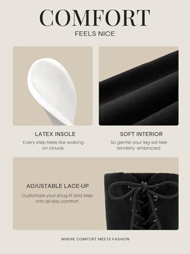 DREAM PAIRS Women's Laurence Over The Knee Thigh High Chunky Heel Boots Long Stretch Sexy Fall Boots,Size 8,Black,LAURENCE