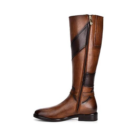 FRANCO CUADRA Women's Riding Boot in Genuine Leather Brown, 83TTSTS (US Footwear Size System, Adult, Women, Numeric, Medium, 10)