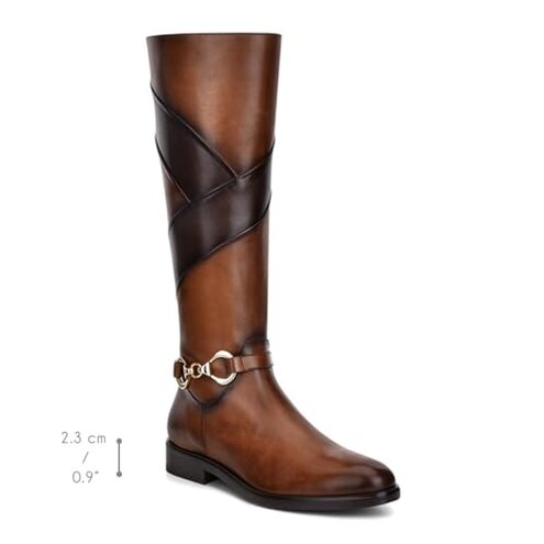 FRANCO CUADRA Women's Riding Boot in Genuine Leather Brown, 83TTSTS (US Footwear Size System, Adult, Women, Numeric, Medium, 10)