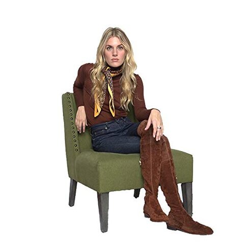 SoleMani Landers Women's Brown Suede Slim Calf 13" Over the Knee Boot 9.5