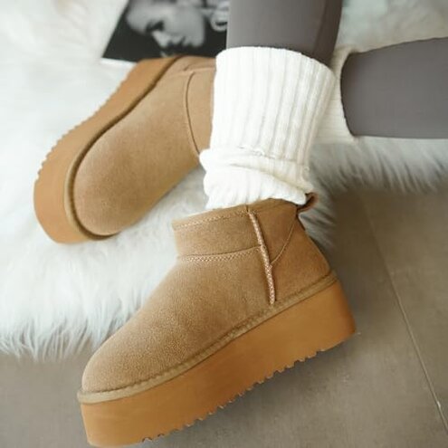 Project Cloud 100% Genuine Leather Ankle Boots for Women - Anti-Slip Memory Foam Insole Womens Boots - Lightweight Winter Womens Shoes, Ankle Booties for Women (Huggy,Chestnut,8.5)