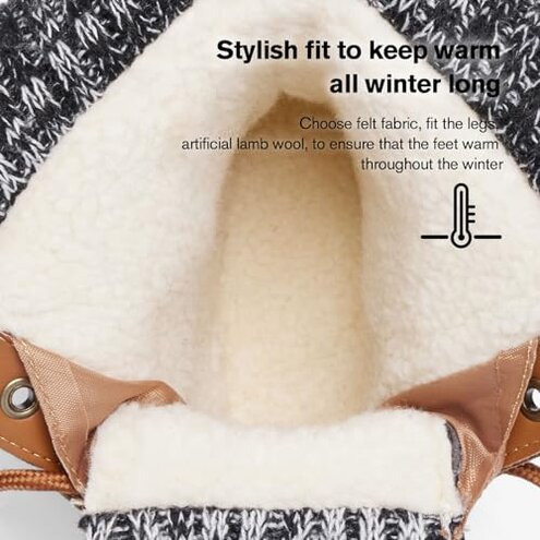 ALEADER Womens Snow Boots Duck Waterproof Boots Insulated Warm Brown Cold Weather Grey 8 M US Women