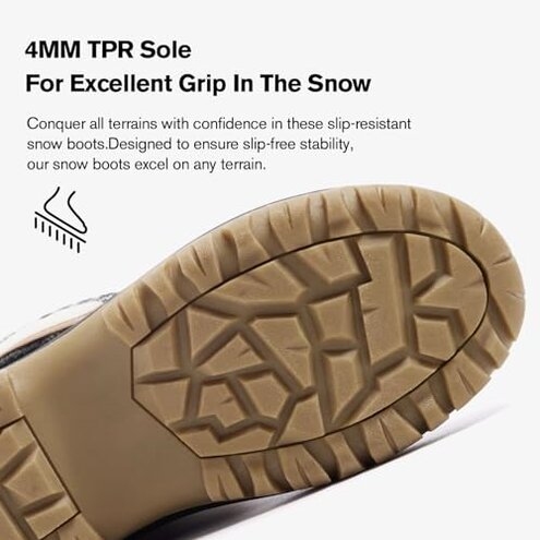 ALEADER Womens Snow Boots Duck Waterproof Boots Insulated Warm Brown Cold Weather Grey 8 M US Women