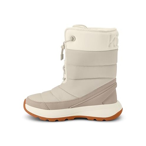 Kizik Juno 2 High Slip On Snow Boots for Women: Durable Rubber Soles for Any Terrain, Faux Fur Lining for Warmth During Winter Daily Wear - Oatmeal/Pristine W9