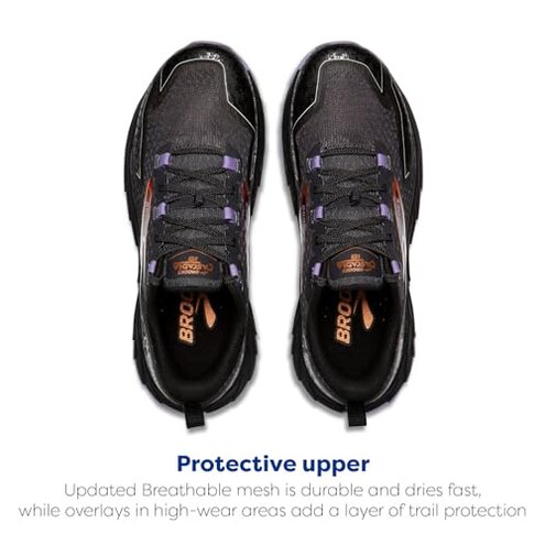 Brooks Women&rsquo;s Cascadia 18 Mountain Trail Running Shoe - Black/Blackened Pearl/Grey - 7.5 Medium