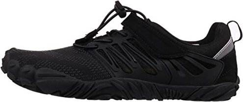 Joomra Women's Trail Running Minimal Shoes Cross Trainer Size 7.5-8 Trekking Toes Sports Ladies Hiking Workout Sneakers Whitin Barefoot Walking Footwear Black 38