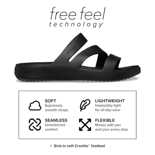 Crocs Women's Getaway Strappy Sandals, Black, 9