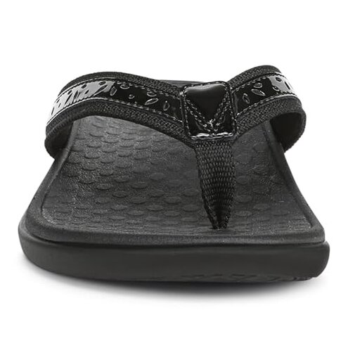 Vionic Tide II - Women's Leather Orthotic Sandals - Orthaheel Black - 9 Medium