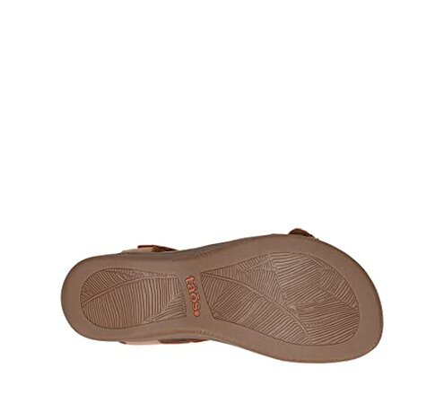 Taos The Show Premium Leather Women's Sandal - Experience Everyday Style, Comfort, Arch Support, Cooling Gel Padding and an Adjustable Fit for Exceptional Walking Comfort Caramel 8 (M) US