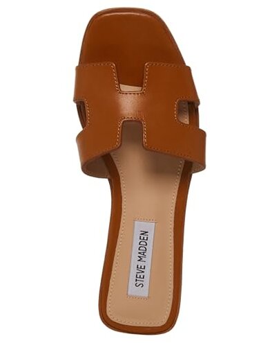 Steve Madden Women's Hadyn Sandal, Cognac Leather, 8