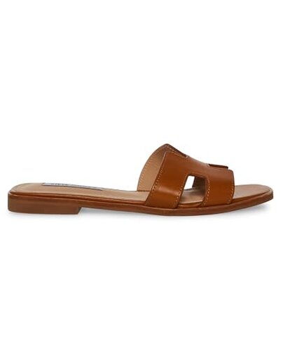 Steve Madden Women's Hadyn Sandal, Cognac Leather, 8