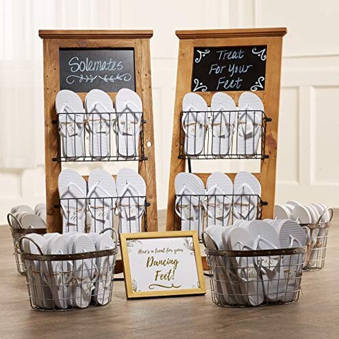 Orca Bulk Flip Flops For Wedding Guests (WHITE) | 52 Pack Wholesale Wedding Sandals