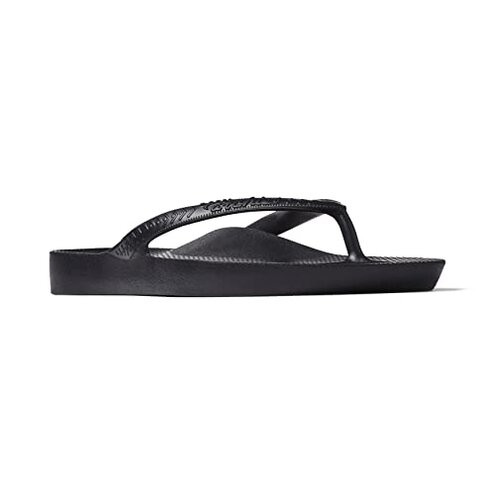 Archies Arch Support Flip Flops for Men & Women – Orthotic Sandals for Plantar Fasciitis Relief – Lightweight, Cushioning, Shock-Absorbing Sandals for Walking, Foot Pain & All-Day Comfort - Black (US Men's 7 / US Women's 8)