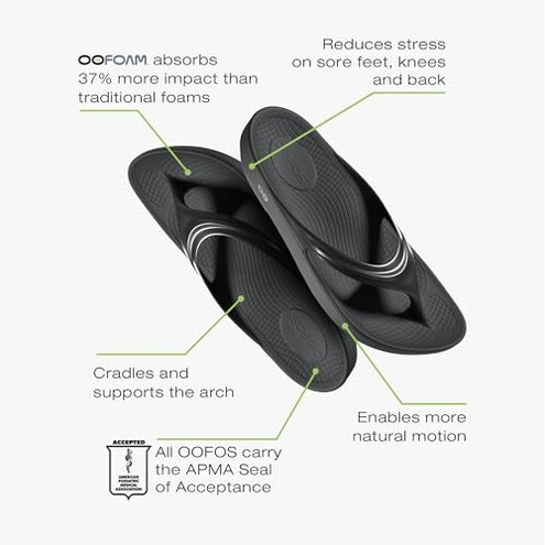 OOFOS OOlala Recovery Sandal, Black - Women’s Size 8