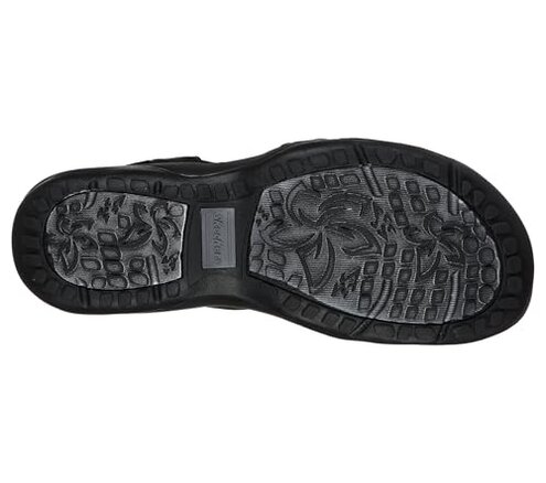 Skechers Women's Reggae Slim-Simply Stretch Sport Sandal, Black, 8