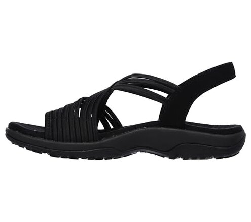 Skechers Women's Reggae Slim-Simply Stretch Sport Sandal, Black, 8