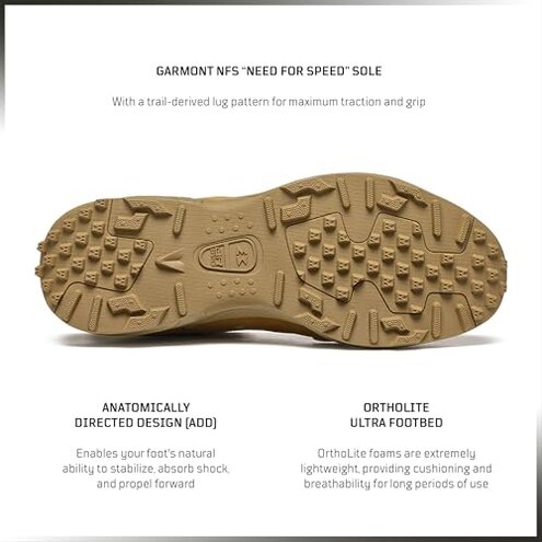 GARMONT TACTICAL T8 NFS 670 T.A.A. Military Combat Boots for Men and Women, Army, Air Force, T.A.A., AR670-1 and GSA Compliant Footwear, Lightweight, Suede Leather, Size 9.5