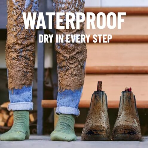 TAERDUN Steel Toe Work Boots for Men Slip-on Chelsea Boot, Men's Industrial & Construction Shoes, Waterproof, Lightweight, Comfortable, Non-slip Safety Shoes, Brown, 10 Wide