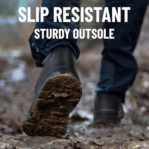 TAERDUN Steel Toe Work Boots for Men Slip-on Chelsea Boot, Men's Industrial & Construction Shoes, Waterproof, Lightweight, Comfortable, Non-slip Safety Shoes, Brown, 10 Wide