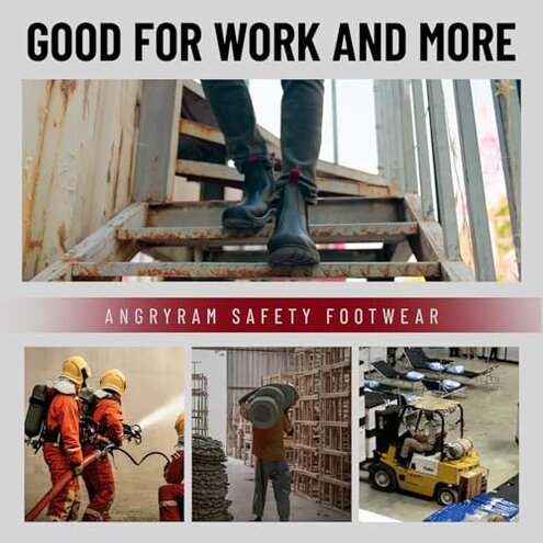 TAERDUN Steel Toe Work Boots for Men Slip-on Chelsea Boot, Men's Industrial & Construction Shoes, Waterproof, Lightweight, Comfortable, Non-slip Safety Shoes, Brown, 10 Wide