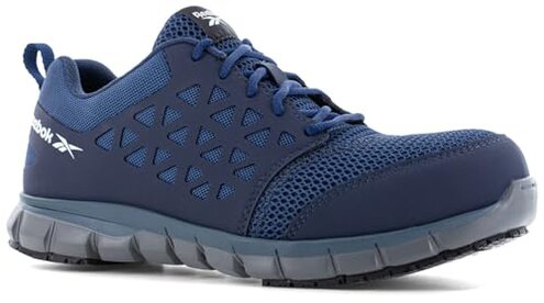 Reebok Men's Navy/Gray Sublite Cushion Work MaxTrax Composite Toe SRO Athletic (9.0 W)