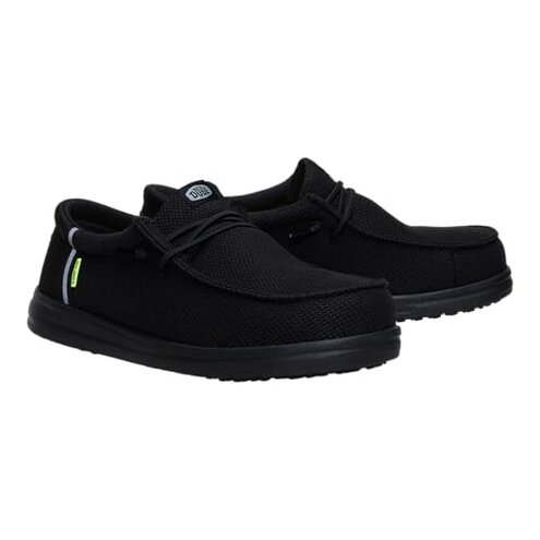 HEYDUDE Wally Work CT Black/Black 10, Mens Shoes, Slip-on Loafers, Comfortable & Light-Weight