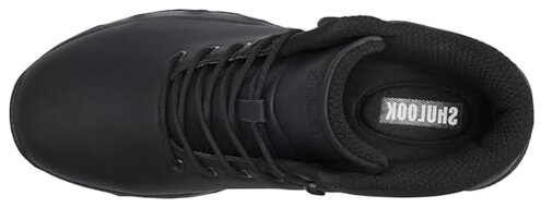 SHULOOK Non Slip Work Boots for Men Slip Resistant Shoes Waterproof Food Service Chef Kitchen Restaurant Working Boots Casual Leather Ankle Boot Outdoor Walking Booties Black Size 10.5