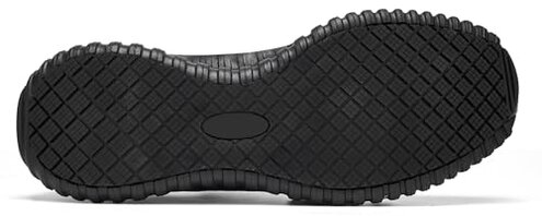 SHULOOK Men's Non Slip Work Shoes Slip On Sneakers Waterproof Food Service Kitchen Chef Restaurant Slip Resistant Walking Shoes Lightweight Comfortable Working Footwear Black Size 9.5