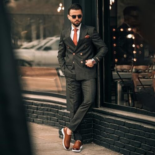 CHAMARIPA Men's Height Increase Shoes - Built-in Custom Lift Insole, Full-Grain Leather Comfortable and Breathable, Business Casual Oxford Elevator Shoes - 2.76 Inch Taller Brown