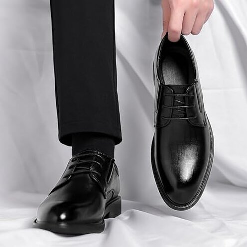 Battle Men Men&rsquo;s 3.2 Inches Taller Height Increasing Shoes Formal Dress Shoe, Men's Elevator Casual Business(Black,10)