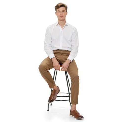 MERIDOS Men's Casual Oxfords Dress Shoes Business Formal Sneakers Brown