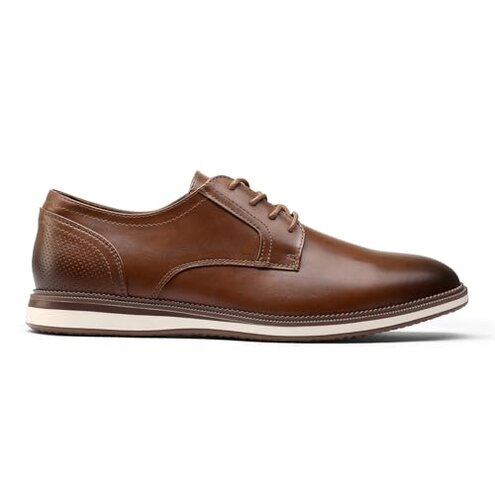 MERIDOS Men's Casual Oxfords Dress Shoes Business Formal Sneakers Brown