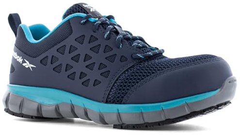 Reebok Women's Navy/Teal Sublite Cushion Work MaxTrax Composite Toe Athletic (6.0 W)