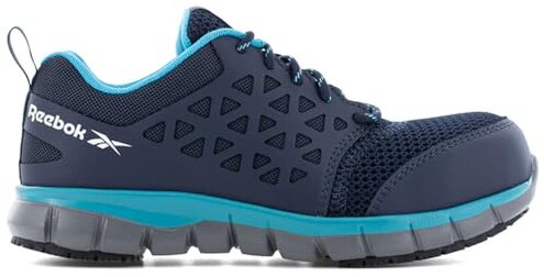 Reebok Women's Navy/Teal Sublite Cushion Work MaxTrax Composite Toe Athletic (6.0 W)
