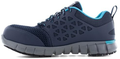Reebok Women's Navy/Teal Sublite Cushion Work MaxTrax Composite Toe Athletic (6.0 W)