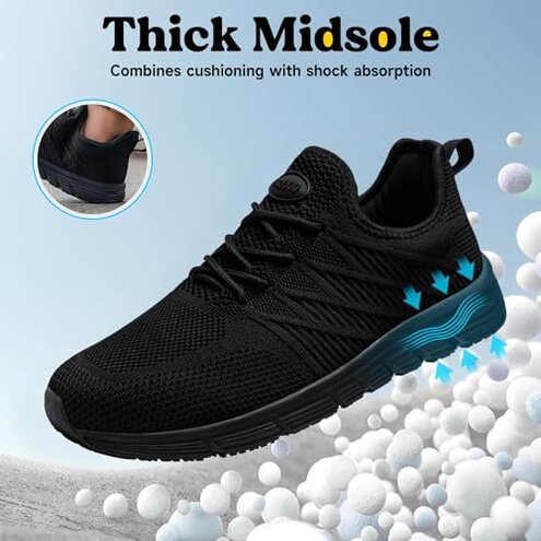 Taquco Non Slip Work Shoes for Women Slip On Sneakers Water Resistant Shoe Slip Resistant Food Service Waterproof Zapatos Antideslizantes para Mujer (Black,9)