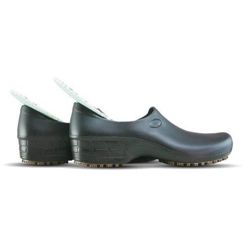 Sticky SSW-US-PTA-8 Nursing Shoes Women - Chefs - Kitchen - Nurses - Clogs for Work - Waterproof Non Slip (Black, 8)