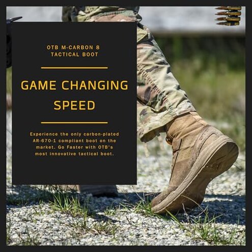 OTB Boots M-Carbon 8 Tactical Boots for Men and Women - Lightweight, Durable, Carbon-Plated Military & Combat Boots with Slip-Resistant Sole, Coyote (Coyote, US Footwear Size System, Adult, Men, Numeric, Wide, 9)