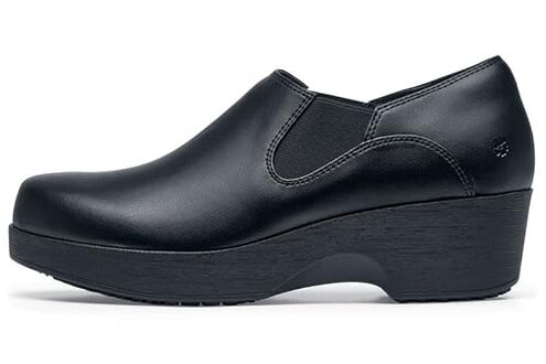 Shoes for Crews Women's Slip-Resistant Work Clogs - Comfortable, Non-Slip Slip-On Work Shoes for Women in Food Service, Hospitality, Maintenance & More Black Kelsey Size 9