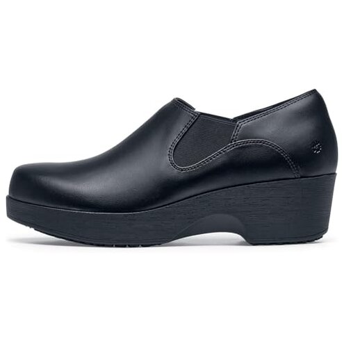 Shoes for Crews Women's Slip-Resistant Work Clogs - Comfortable, Non-Slip Slip-On Work Shoes for Women in Food Service, Hospitality, Maintenance & More Black Kelsey Size 9