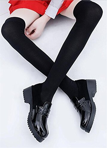 Women's Lolita Low Top Japanese Students Maid Uniform Dress Shoes (7) Black