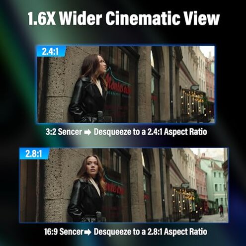 SIRUI Saturn 50mm T2.9 1.6X Full Frame Carbon Fiber Anamorphic Lens, Cine Lens for E Mount Cameras, Less Than 500g (Neutral Flare)