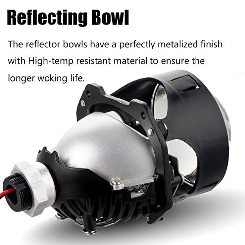 3.0 Inch Projector Lens with Spiral Shrouds,Universal Headlight Retrofit Kit with Hi/Low Beam for H1 H4 H7 Car Motorcycle Headlight