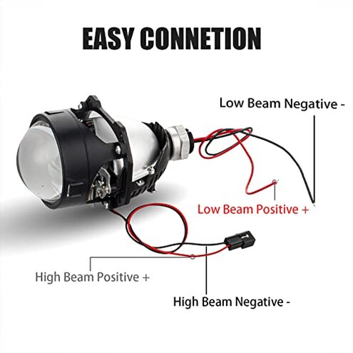 3.0 Inch Projector Lens with Spiral Shrouds,Universal Headlight Retrofit Kit with Hi/Low Beam for H1 H4 H7 Car Motorcycle Headlight