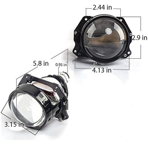 3.0 Inch Projector Lens with Spiral Shrouds,Universal Headlight Retrofit Kit with Hi/Low Beam for H1 H4 H7 Car Motorcycle Headlight