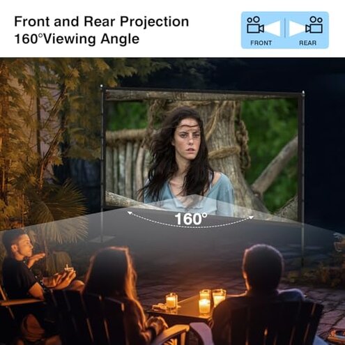 Outdoor Projector Screen with Stand - 120 inch Portable Projector Screens Indoor Outdoor Projector Screen 16:9 4K HD Outdoor Movie Screen with Carry Bag,Enioy Home Theater Projection Screen.
