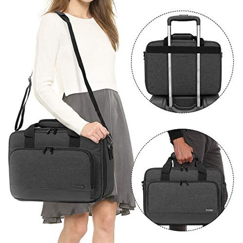 LUXJA Projector Case, Projector Bag with Protective Laptop Sleeve, Projector Carrying Case with Accessories Pockets, Large(16 x 11.5 x 5.75 Inches), Black